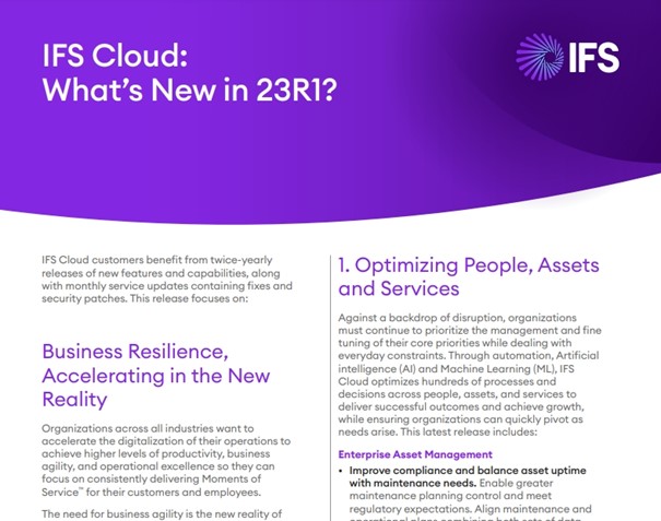 Was ist neu in der IFS Cloud 23R1?